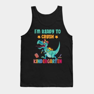 Back To School I'm Ready To Crush Kindergarten Dinosaur Tank Top